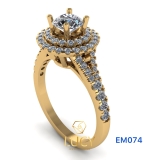 EM074 Nhẫn nữ vàng, nhẫn ổ kim cương 5mm, nhẫn nữ thiết kế, nhẫn cầu hôn, nhẫn đính hôn - Lucy Jewelry