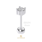 EB074 - Khuyên tai thiết kế, round cut, 4mm - Lucy Jewelry