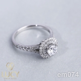 EM074 Nhẫn nữ vàng, nhẫn ổ kim cương 5mm, nhẫn nữ thiết kế, nhẫn cầu hôn, nhẫn đính hôn - Lucy Jewelry
