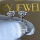 EB075 - Khuyên tai thiết kế, round cut, 7.2mm  - Lucy Jewelry