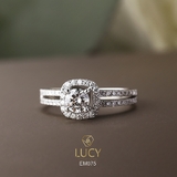 EM075 Nhẫn nữ vàng, nhẫn ổ kim cương 4.5mm, nhẫn nữ thiết kế, nhẫn cầu hôn, nhẫn đính hôn - Lucy Jewelry
