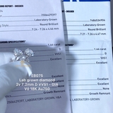 EB075 - Khuyên tai thiết kế, round cut, 7.2mm  - Lucy Jewelry