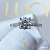 EM076 Nhẫn nữ vàng, nhẫn ổ kim cương 6.3mm, nhẫn nữ thiết kế, nhẫn cầu hôn, nhẫn đính hôn - Lucy Jewelry