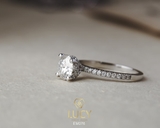 EM076 Nhẫn nữ vàng, nhẫn ổ kim cương 6.3mm, nhẫn nữ thiết kế, nhẫn cầu hôn, nhẫn đính hôn - Lucy Jewelry