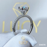 EM076 Nhẫn nữ vàng, nhẫn ổ kim cương 6.3mm, nhẫn nữ thiết kế, nhẫn cầu hôn, nhẫn đính hôn - Lucy Jewelry