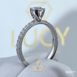 EM077 Nhẫn nữ vàng, nhẫn ổ kim cương 4.5mm, nhẫn nữ thiết kế, nhẫn cầu hôn, nhẫn đính hôn - Lucy Jewelry