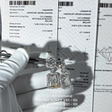 EB078 - Khuyên tai thiết kế, radiant & round cut  - Lucy Jewelry