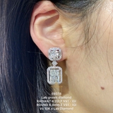 EB078 - Khuyên tai thiết kế, radiant & round cut  - Lucy Jewelry