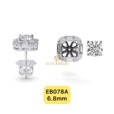 EB078A - Khuyên tai thiết kế, round cut, 6.8mm  - Lucy Jewelry