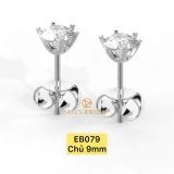 EB079 - Khuyên tai thiết kế, round cut, 9.0mm  - Lucy Jewelry