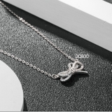 DC800 Dây chuyền nơ, dây chuyền nút thắt, bạc Ý 925, xi vàng trắng