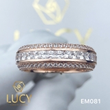 EM081 Nhẫn unisex nam và nữ full đá vuông - Lucy Jewelry