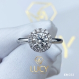 EM083 Nhẫn cầu hôn, nhẫn đính hôn, nhẫn ổ kim cương 5.4mm 5.5mm nhẫn vàng ghép 2 màu vàng trắng-vàng hồng hoặc Platinum-vàng hồng - Lucy Jewelry