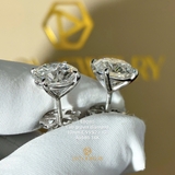 EB085 - Khuyên tai thiết kế, round cut, 10mm - Lucy Jewelry