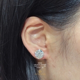 EB085 - Khuyên tai thiết kế, round cut, 10mm - Lucy Jewelry