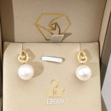 EB009 Khuyên tai vàng nữ gắn ngọc trai 10mm - Lucy Jewelry