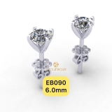 EB090 - Khuyên tai thiết kế, round cut, 6.0mm - Lucy Jewelry