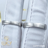 HAPPY090B Nhẫn cưới đẹp vàng tây, vàng trắng, vàng hồng 10k 14k 18k, Bạch Kim Platinum PT900 đính CZ, Moissanite, Kim cương - Lucy Jewelry