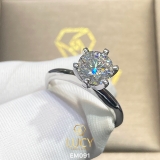 EM091 Nhẫn cầu hôn, nhẫn đính hôn, nhẫn kim cương 6.3mm 6.5mm, nhẫn nữ thiết kế đẹp - Lucy Jewelry