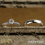 HAPPY091 Nhẫn cưới thiết kế, nhẫn cưới cao cấp, nhẫn cưới kim cương 5mm - Lucy Jewelry