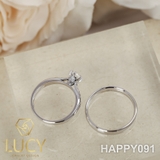 HAPPY091 Nhẫn cưới thiết kế, nhẫn cưới cao cấp, nhẫn cưới kim cương 5mm - Lucy Jewelry