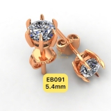 EB091 - Khuyên tai thiết kế, round cut, 5.4mm - Lucy Jewelry