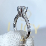 EM095 Nhẫn cầu hôn đính hôn, nhẫn vàng nữ, nhẫn ổ kim cương 6mm - Lucy Jewelry