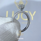 EM096 Nhẫn cầu hôn đính hôn, nhẫn vàng nữ, nhẫn ổ kim cương 5.2mm - Lucy Jewelry