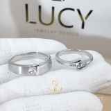 HAPPY097 Nhẫn cưới thiết kế, nhẫn cưới cao cấp, nhẫn cưới kim cương 3.5mm 3.6mm - Lucy Jewelry