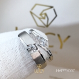 HAPPY097 Nhẫn cưới thiết kế, nhẫn cưới cao cấp, nhẫn cưới kim cương 3.5mm 3.6mm - Lucy Jewelry
