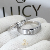 HAPPY097C Nhẫn cưới thiết kế, nhẫn cưới cao cấp, nhẫn cưới kim cương 3.5mm 3.6mm - Lucy Jewelry
