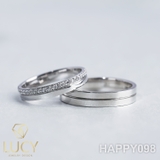 HAPPY098 Nhẫn cưới thiết kế, nhẫn cưới cao cấp, nhẫn cưới kim cương - Lucy Jewelry