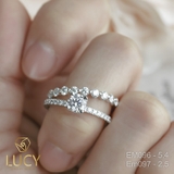 EM096 Nhẫn cầu hôn đính hôn, nhẫn vàng nữ, nhẫn ổ kim cương 5.2mm - Lucy Jewelry