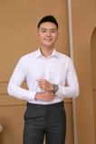 Áo sơ mi nam dài tay cao cấp Aligro ALGS221 chất liệu vải modal form SLIMFIT màu trắng