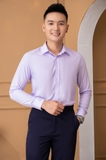 Áo sơ mi dài tay trơn màu tím khoai môn Aligro ALGS224