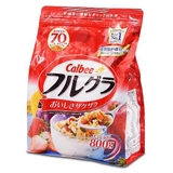 Ngũ cốc hoa quả Calbee đỏ 750g (Yến mạch, lúa mạch đen, đường  khô , đu đủ, nho khô, táo...)