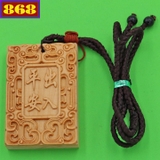 Vòng cổ gỗ ngọc am khắc chữ xuất nhập bình an DMG102