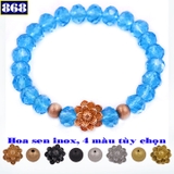 Chuỗi đá pha lê xanh biển cắt giác 8 ly hoa sen CTFLXBHSVHHB8