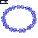 Chuỗi đá pha lê xanh dương cắt giác 8 ly bi vàng CTFLXDGHBVK8