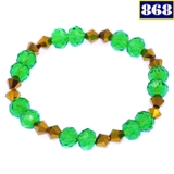 Vòng chuỗi pha lê xanh lá cắt giác 8 ly vàng giác CTFLXLGHFLVGH8