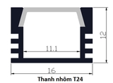 Thanh nhôm cho đèn led T24