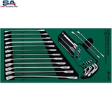 Bộ khay cờ lê vòng miệng và lục giác 23 chi tiết Sata 09906