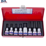 Bộ đầu tuýp lục giác sao 8 chi tiết Kingtony 4128PR