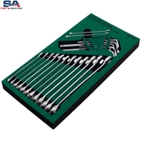 Bộ khay cờ lê vòng miệng và lục giác 23 chi tiết Sata 09906