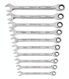 10 PC METRIC FLANK DRIVE®PLUS NON-REVERSIBLE RATCHETING COMBINATION WRENCH SET (10-19 MM) | SOXRM710A | Snap-On | [Hàng Chính Hãng]