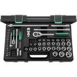 SOCKET SET 1/4 +1/2 SQ/DR 63 PCS