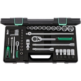 SOCKET SET 1/4 +1/2 SQ/DR 38 PCS