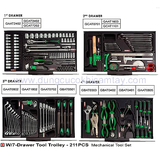 Tủ đồ nghề 7 ngăn 211 chi tiết Toptul GCAJ0063