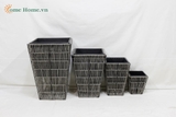 Large Handmade Plastic Rope Planter Basket for Home Decoration-CH4397B-4GY