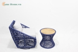 Handmade Rope Woven Outdoor Sofa with Metal Frame-CH5240A-3BLU